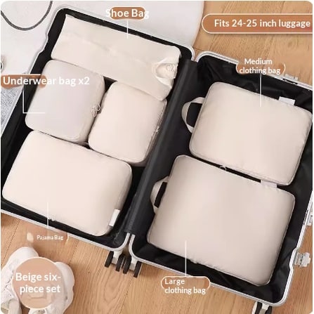 Packing Cubes and Compression for Travel with Luggage Organizer Bags 6 or 8 Piece