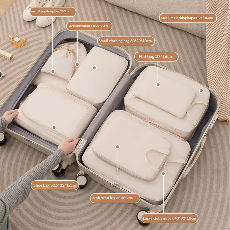 Packing Cubes and Compression for Travel with Luggage Organizer Bags 6 or 8 Piece