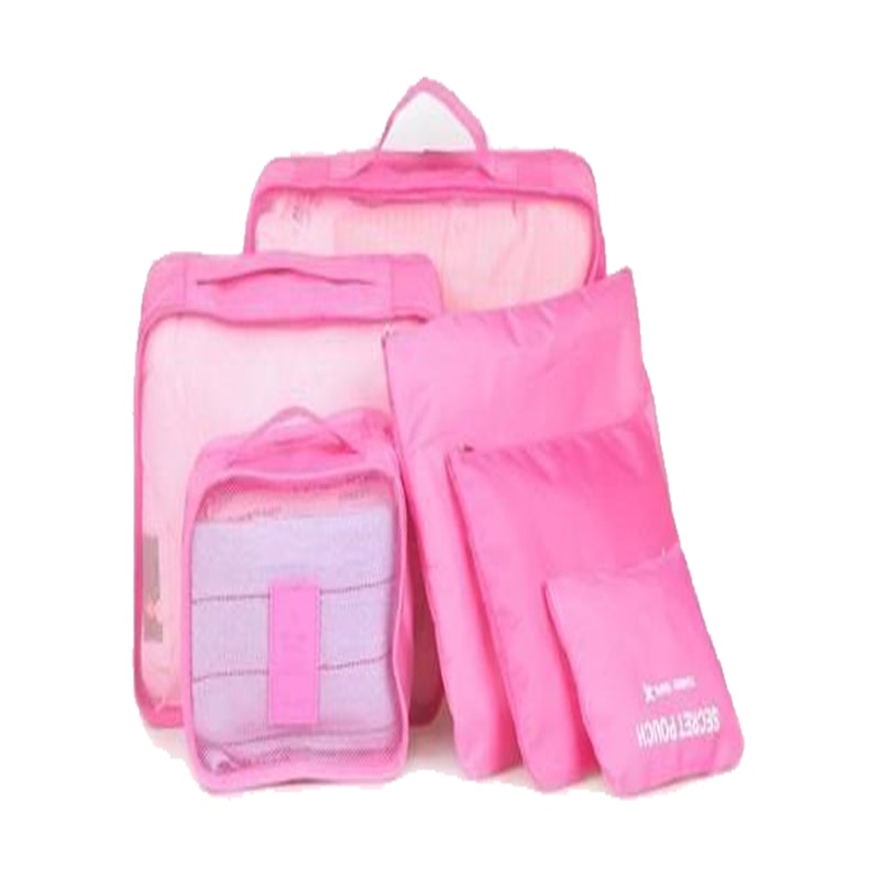 Packing Cubes Travel Organizer Set with Mesh Panels 6-Piece Lightweight Luggage Storage Pouches