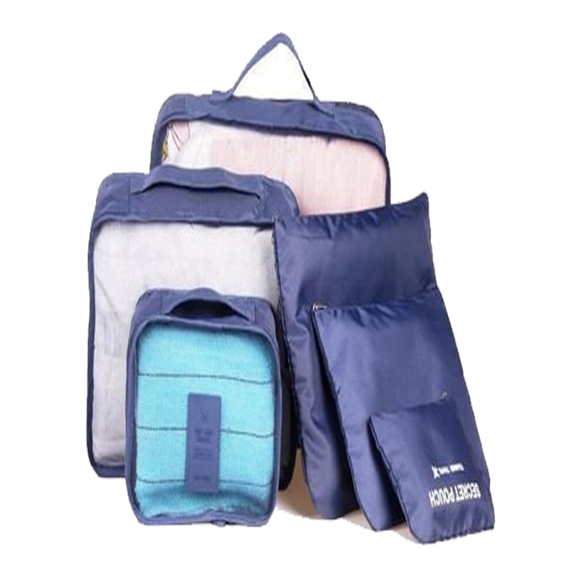 Packing Cubes Travel Organizer Set with Mesh Panels 6-Piece Lightweight Luggage Storage Pouches