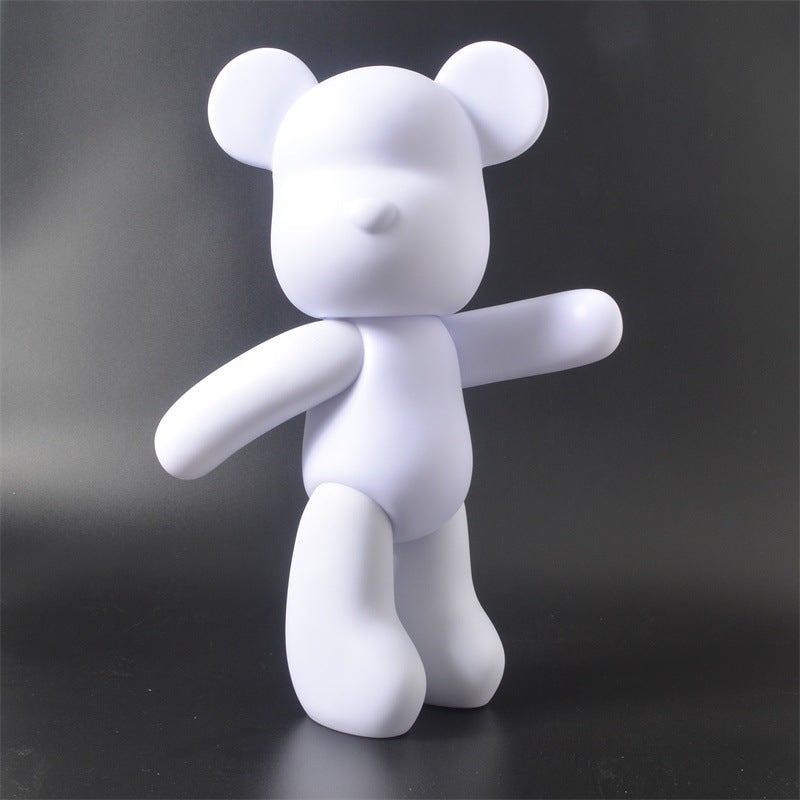 Paint Your Own Fluid Art Bear with Jointed Arms and Marbled Vinyl Canvas Polar