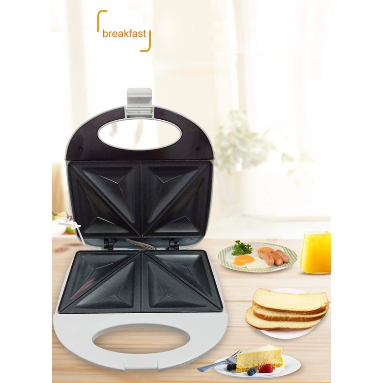 Panini Sandwich Press Grill and Maker with Non-Stick Triangle Plates Electric Breakfast Toaster