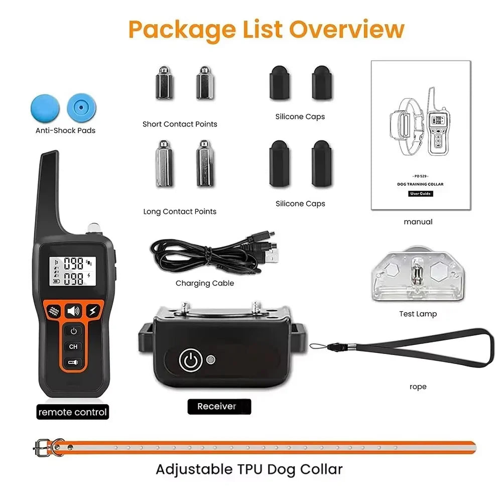 Long‑Range Waterproof Dog Training Collar with 3 Modes