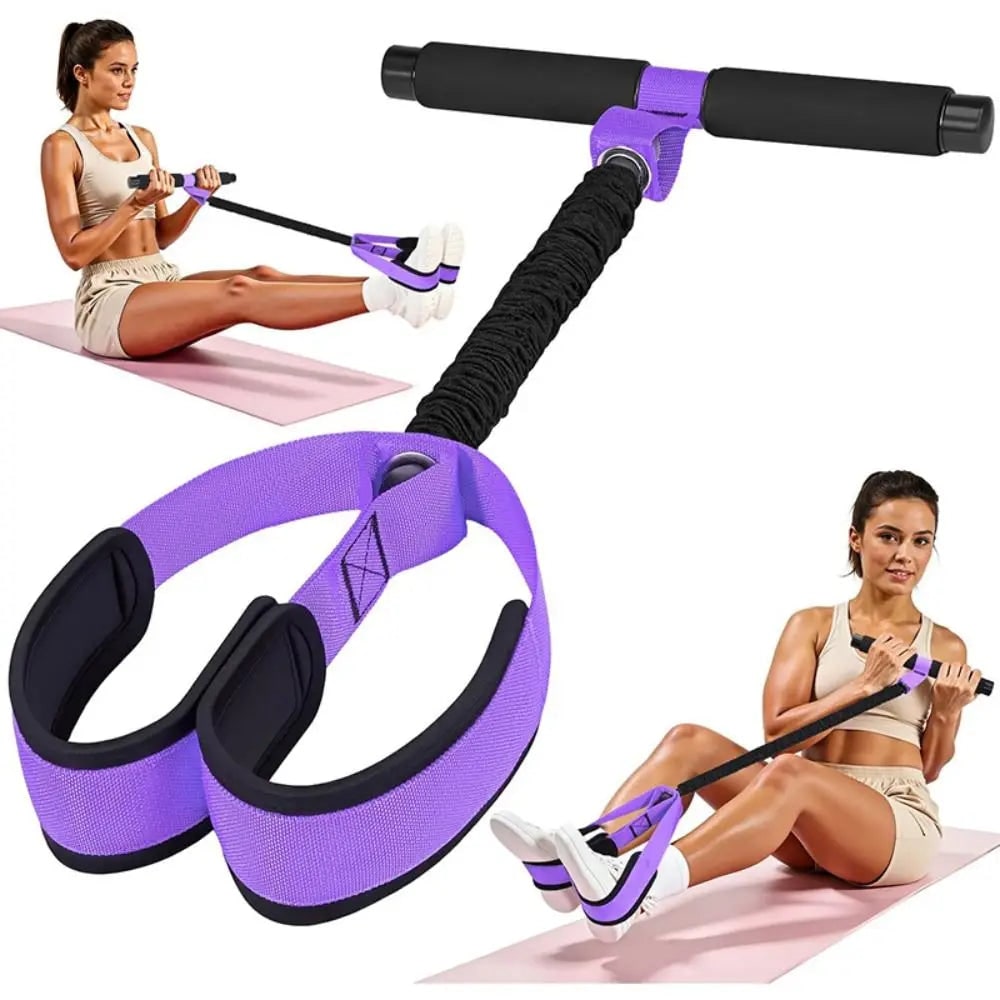 Pedal Resistance Band with Foam Handlebar and Foot Straps for Core Workouts Elastic