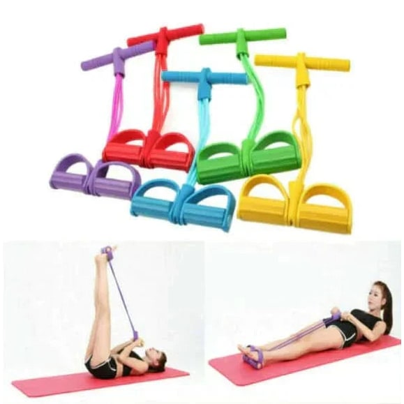 Pedal Resistance Band with Foam Handles and Foot Stirrups for Leg Raises Portable