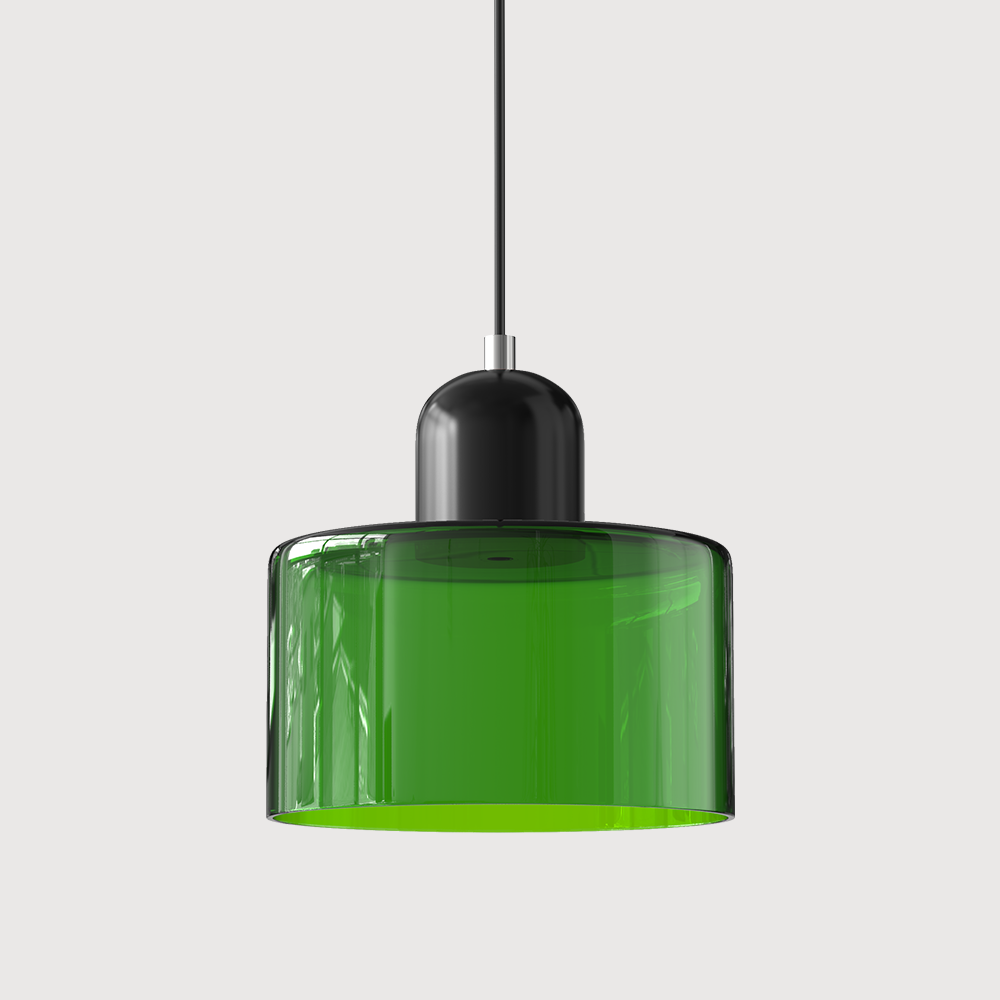 Mid-Century Modern Pendant Light Fixture with Warm White and Two-Tier Frosted Glass Shade