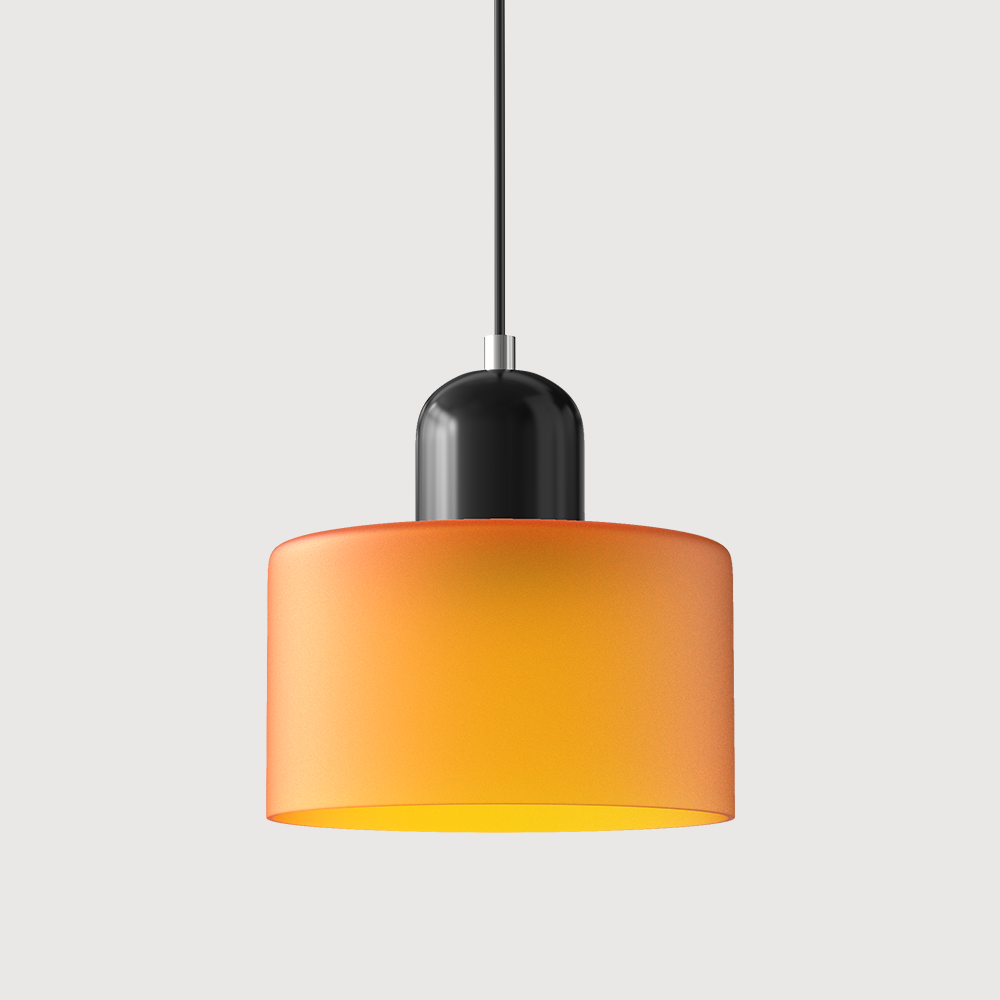 Mid-Century Modern Pendant Light Fixture with Warm White and Two-Tier Frosted Glass Shade