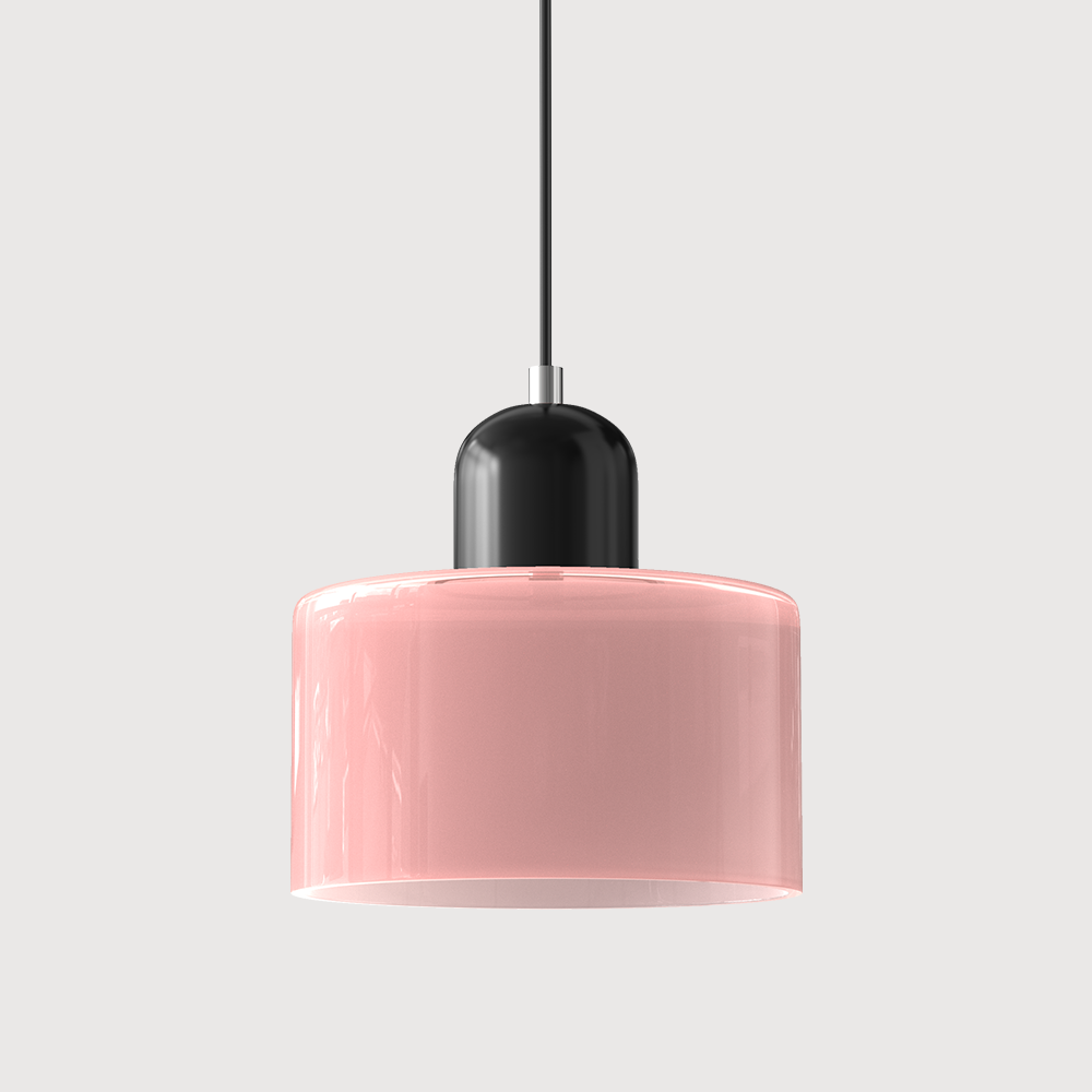 Mid-Century Modern Pendant Light Fixture with Warm White and Two-Tier Frosted Glass Shade