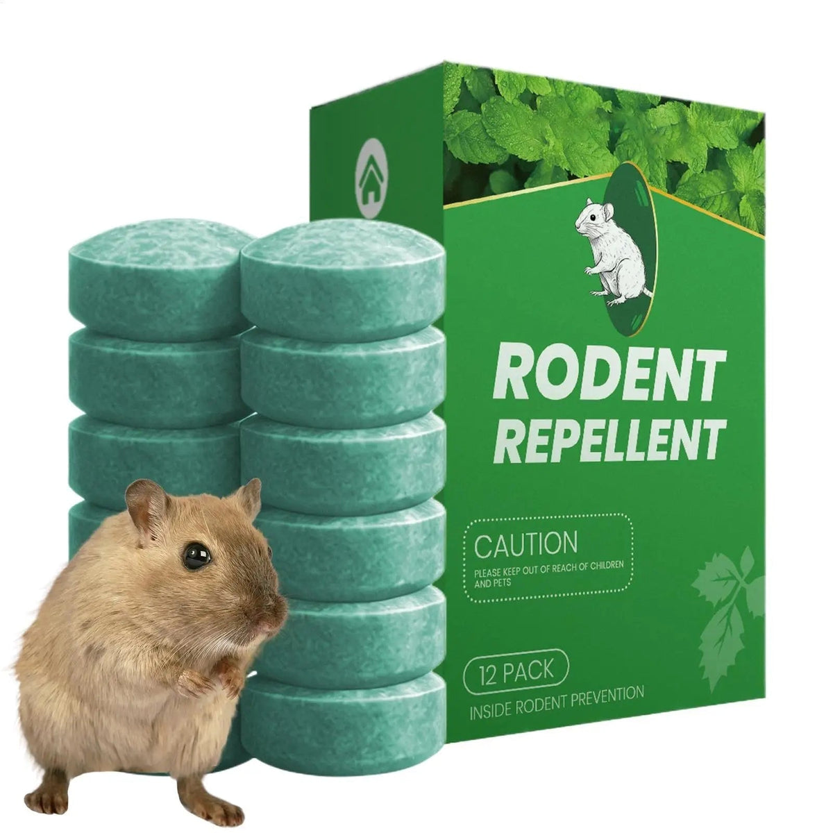 Peppermint Oil Rodent Repellent and Mouse Deterrent Tablets Natural 12-Pack