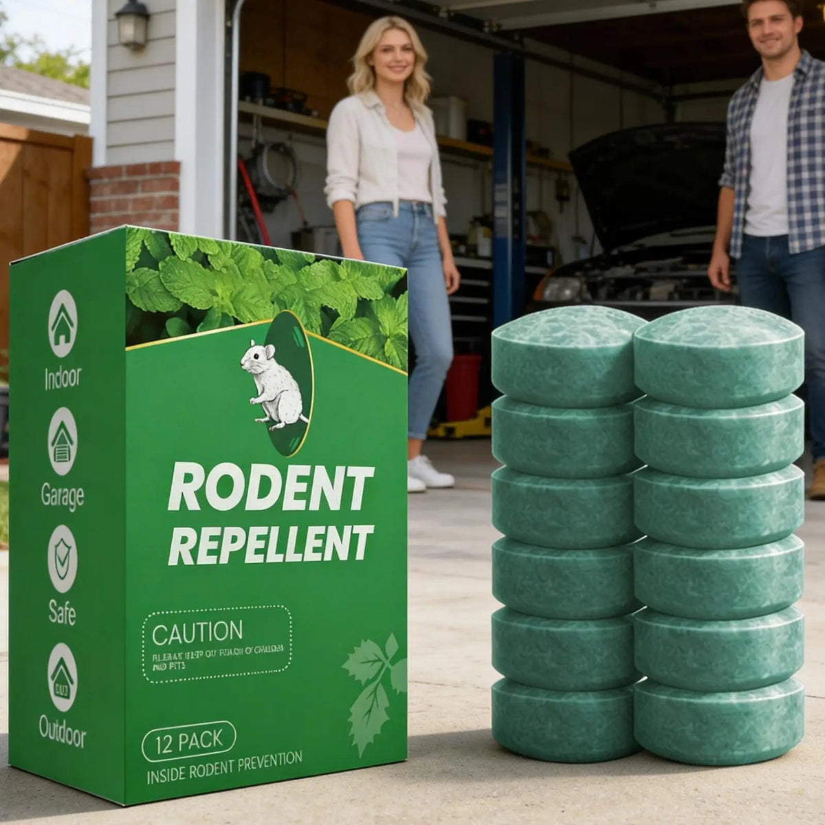 Peppermint Oil Rodent Repellent and Mouse Deterrent Tablets Natural 12-Pack