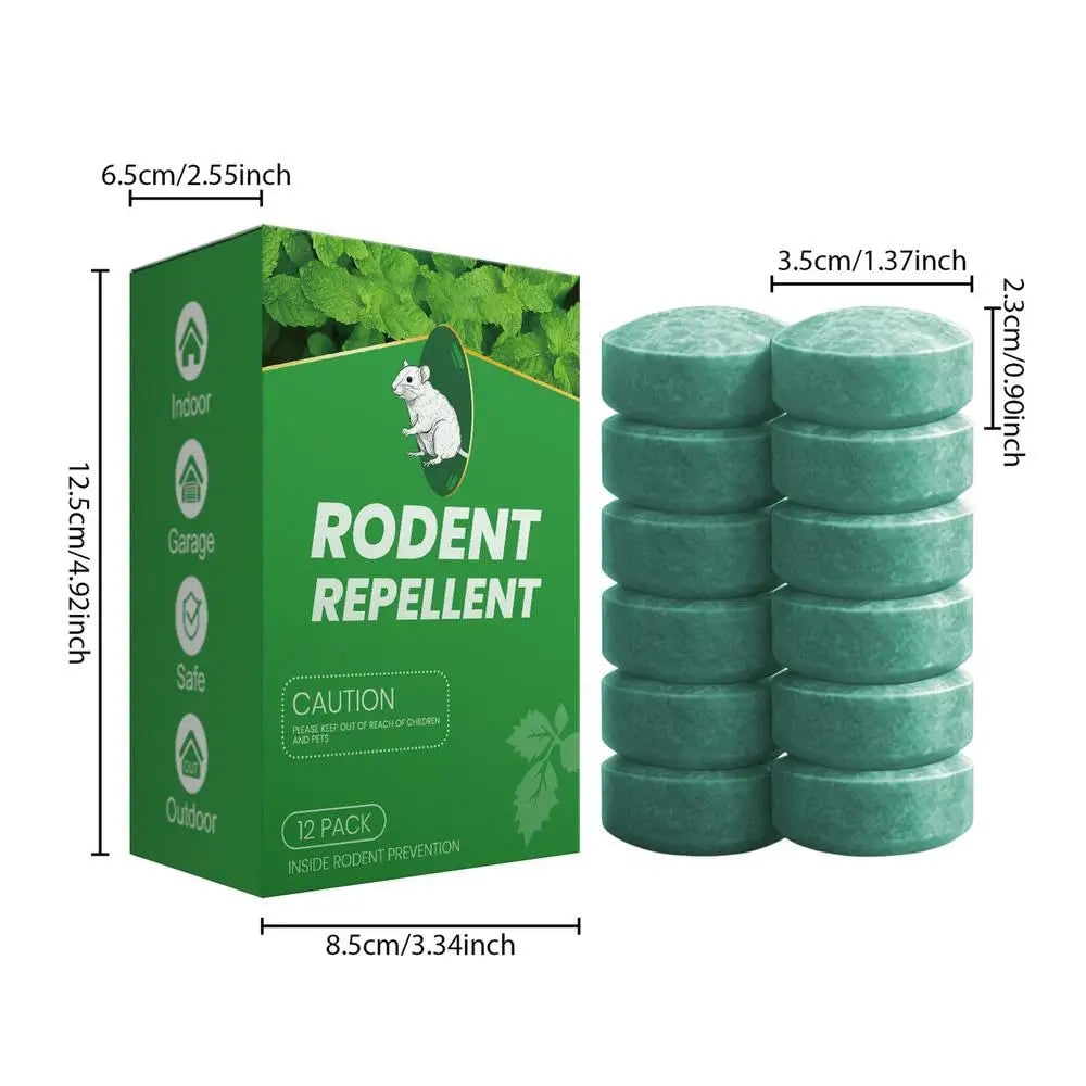 Peppermint Oil Rodent Repellent and Mouse Deterrent Tablets Natural 12-Pack