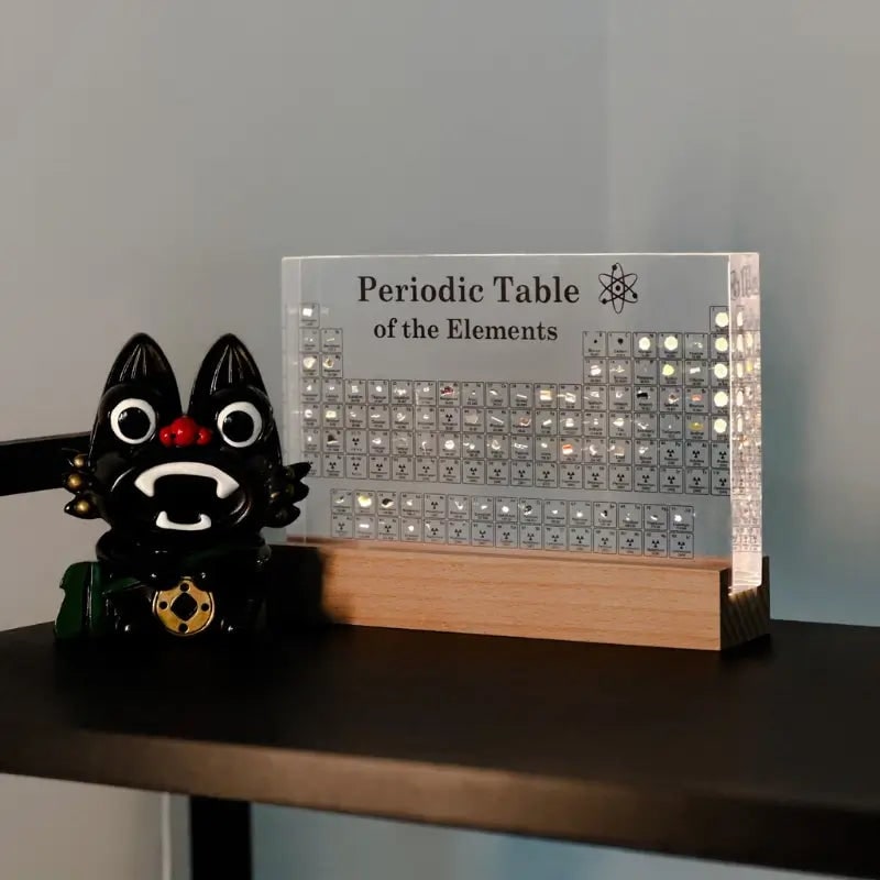 Periodic Table with Real Elements Acrylic LED Display Educational Gift