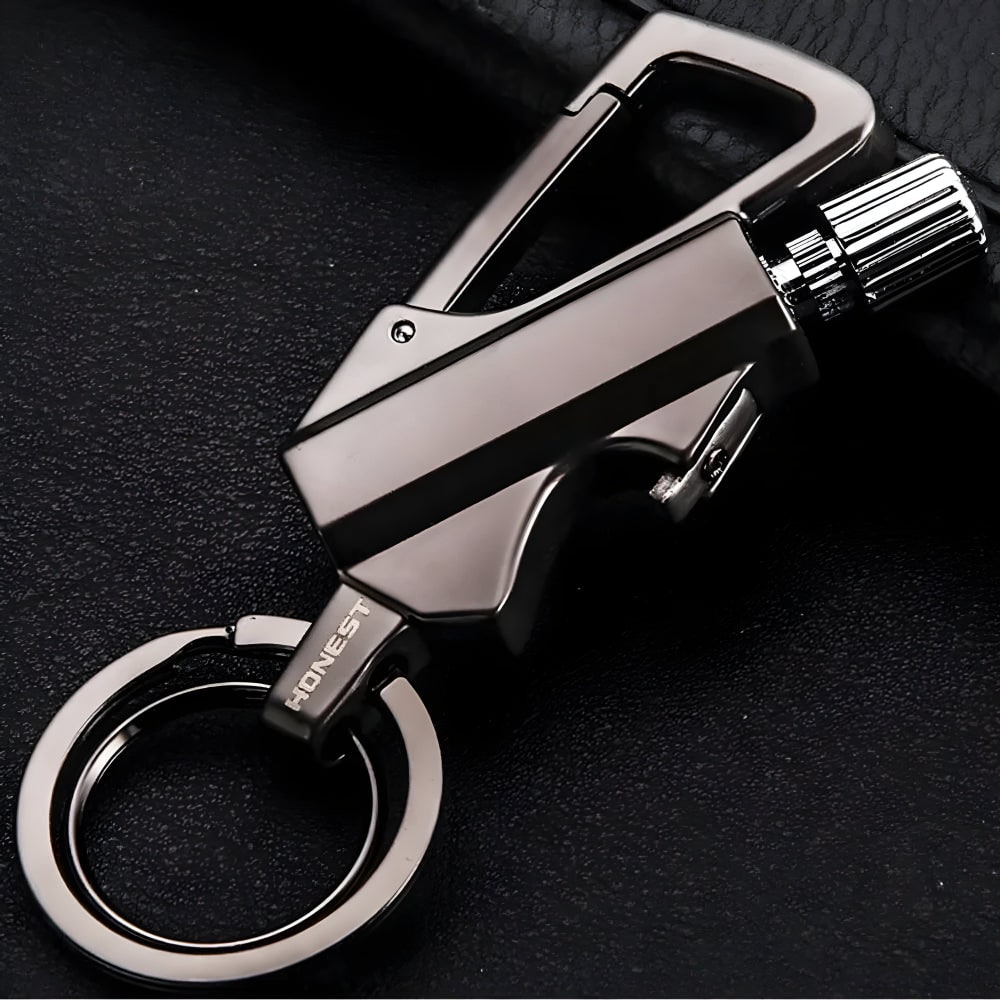 Permanent Match Lighter Fire Starter with Waterproof Metal Construction and Keychain Clip