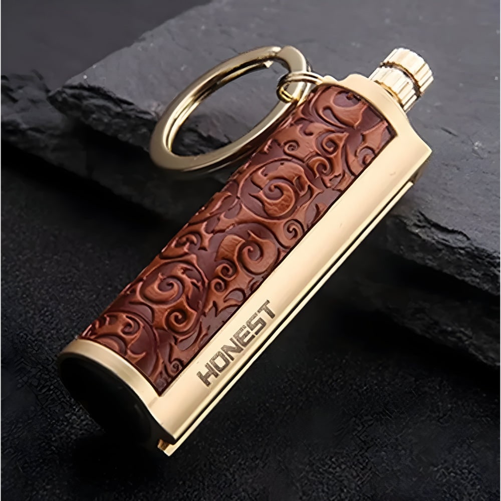 Permanent Match Lighter Fire Starter with Waterproof Metal Construction and Keychain Clip
