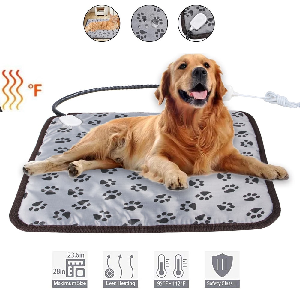 Pet Heating Pad and Electric Dog Cat Heat Mat with Waterproof Cord and Temperature Control