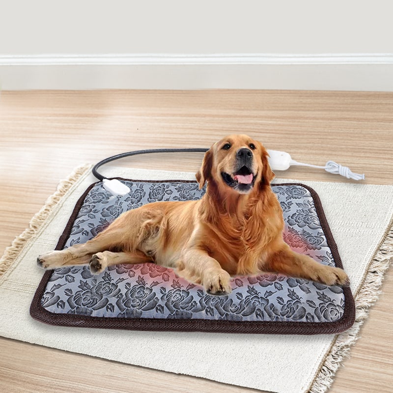Pet Heating Pad and Electric Dog Cat Heat Mat with Waterproof Cord and Temperature Control