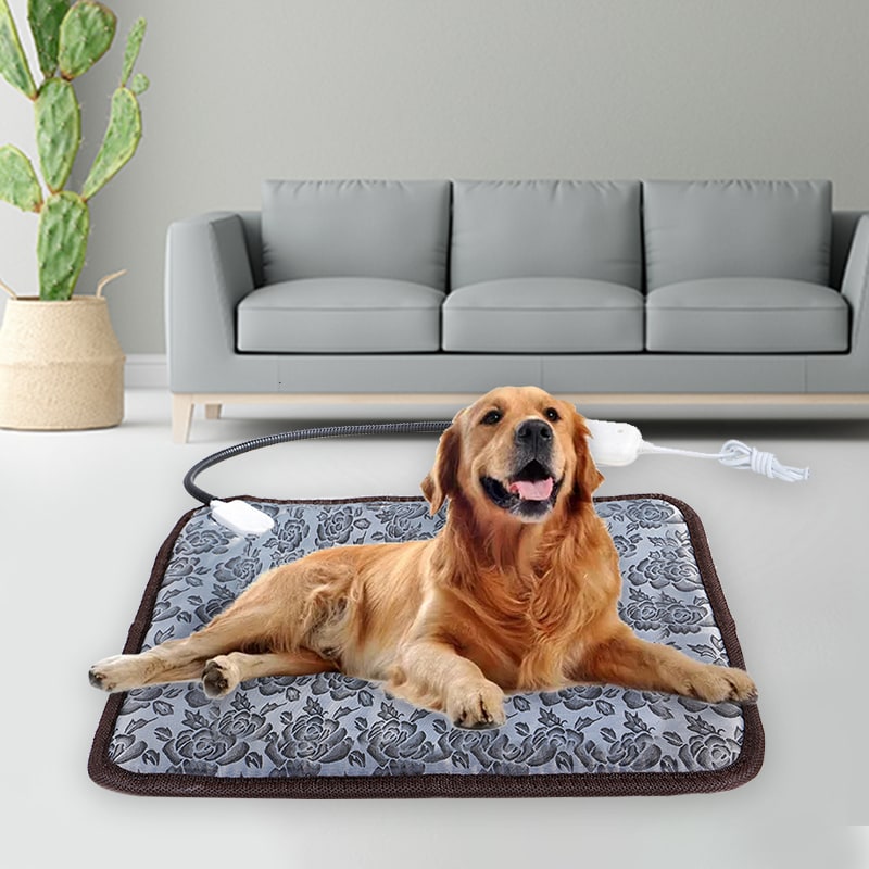 Pet Heating Pad and Electric Dog Cat Heat Mat with Waterproof Cord and Temperature Control