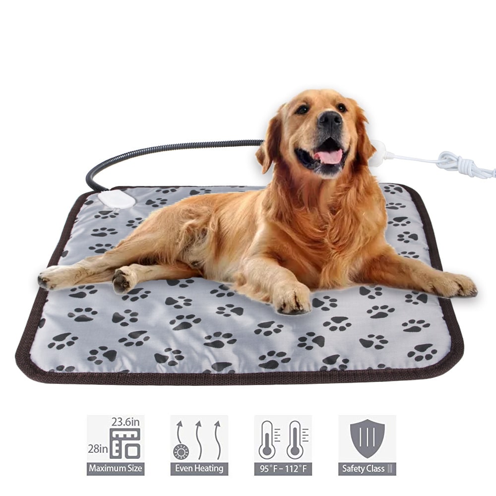Pet Heating Pad and Electric Dog Cat Heat Mat with Waterproof Cord and Temperature Control
