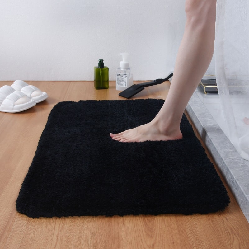 Plush Shaggy Bath Mats for Bathroom with Non Slip Bottom Fast Drying Microfiber Sets
