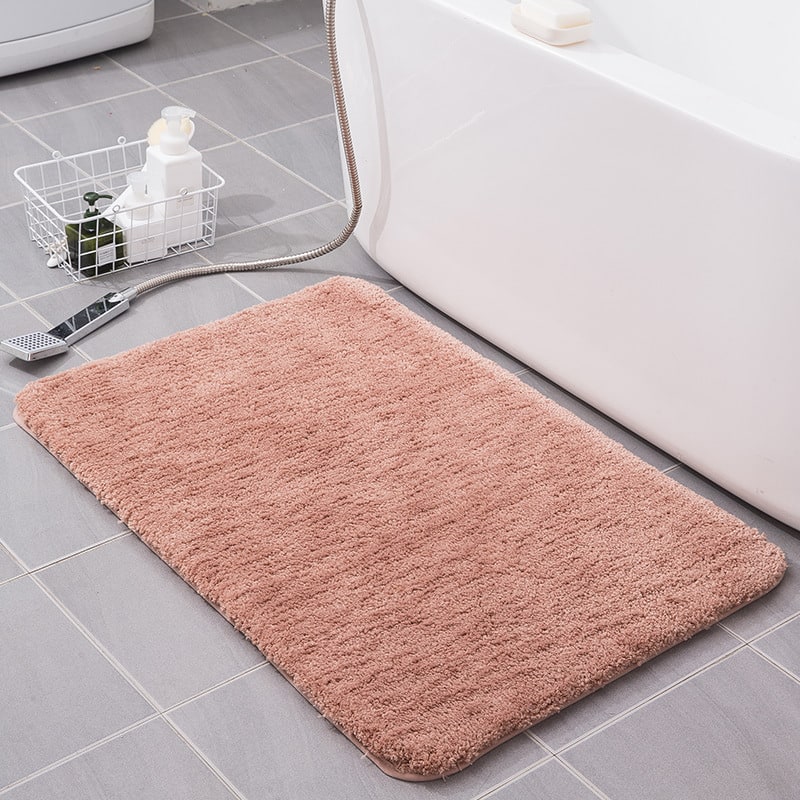 Plush Shaggy Bath Mats for Bathroom with Non Slip Bottom Fast Drying Microfiber Sets