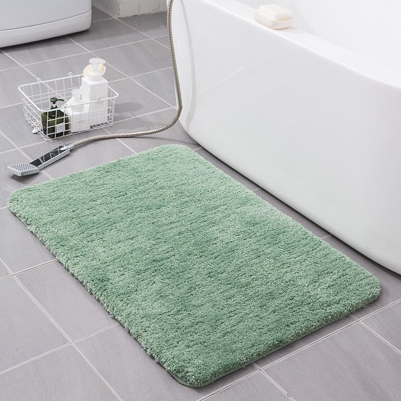 Plush Shaggy Bath Mats for Bathroom with Non Slip Bottom Fast Drying Microfiber Sets
