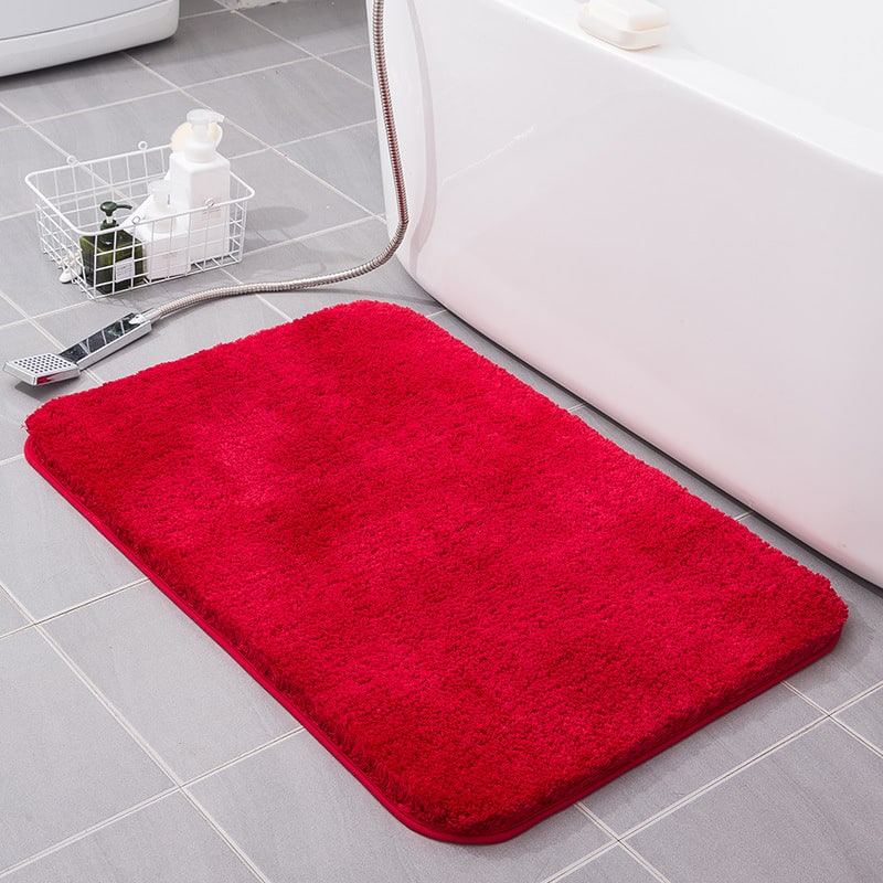 Plush Shaggy Bath Mats for Bathroom with Non Slip Bottom Fast Drying Microfiber Sets
