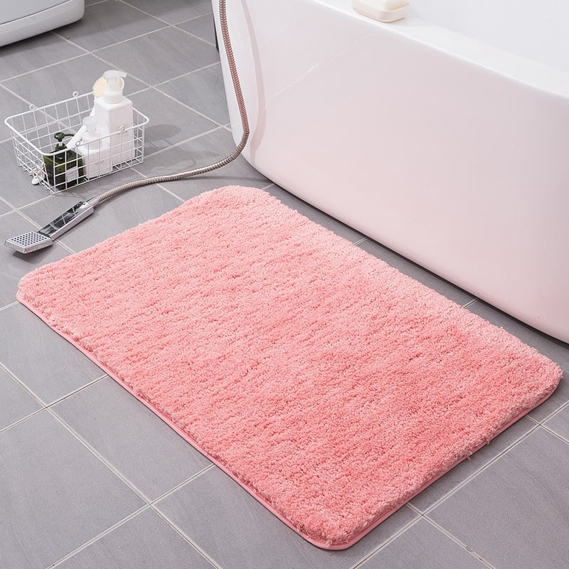 Plush Shaggy Bath Mats for Bathroom with Non Slip Bottom Fast Drying Microfiber Sets