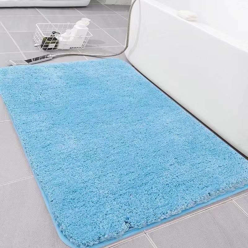 Plush Shaggy Bath Mats for Bathroom with Non Slip Bottom Fast Drying Microfiber Sets