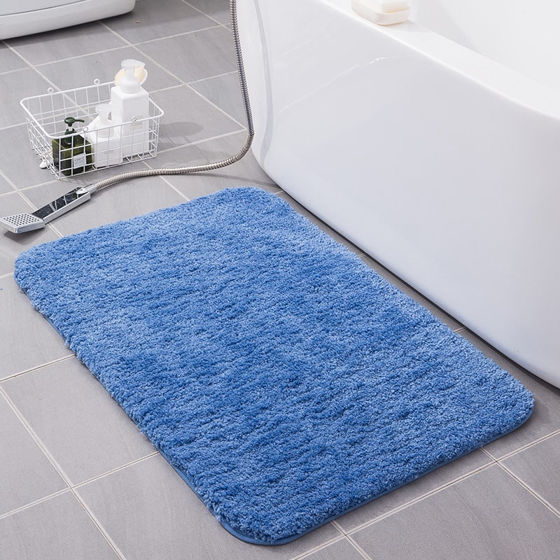 Plush Shaggy Bath Mats for Bathroom with Non Slip Bottom Fast Drying Microfiber Sets