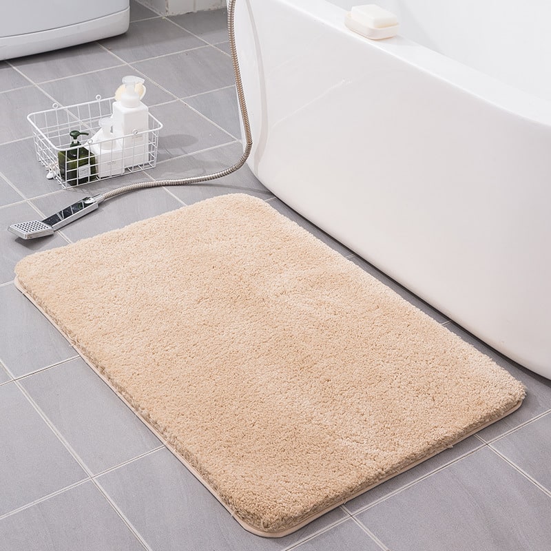 Plush Shaggy Bath Mats for Bathroom with Non Slip Bottom Fast Drying Microfiber Sets