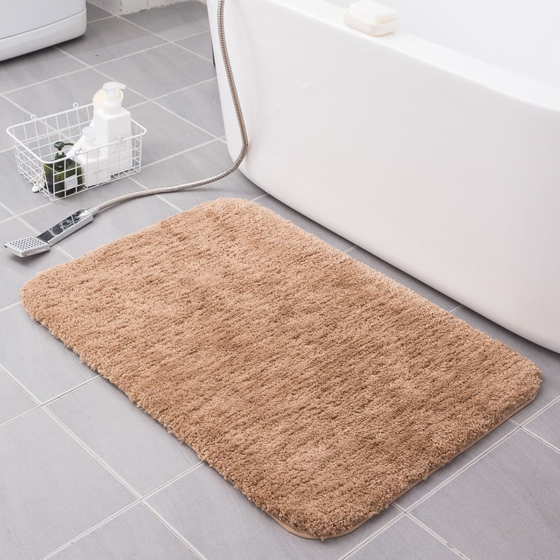 Plush Shaggy Bath Mats for Bathroom with Non Slip Bottom Fast Drying Microfiber Sets