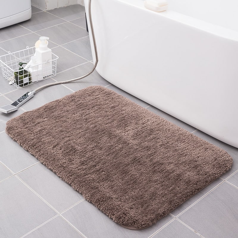 Plush Shaggy Bath Mats for Bathroom with Non Slip Bottom Fast Drying Microfiber Sets