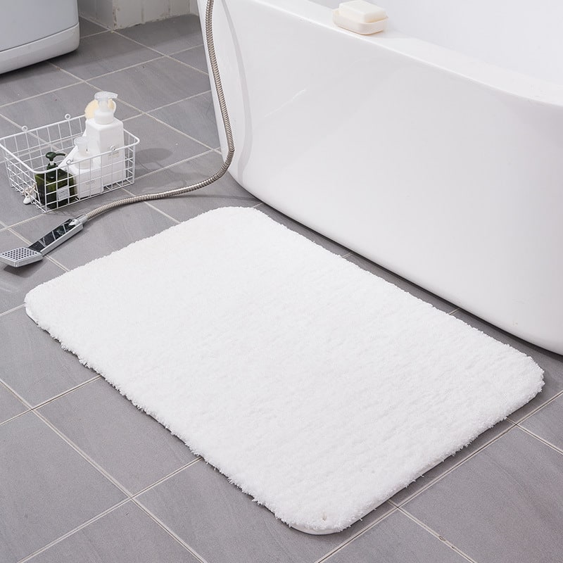 Plush Shaggy Bath Mats for Bathroom with Non Slip Bottom Fast Drying Microfiber Sets