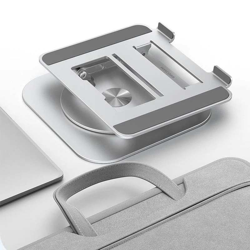Portable Adjustable Ergonomic Laptop Stand with 360 Rotating Base and Aluminum Foldable Design