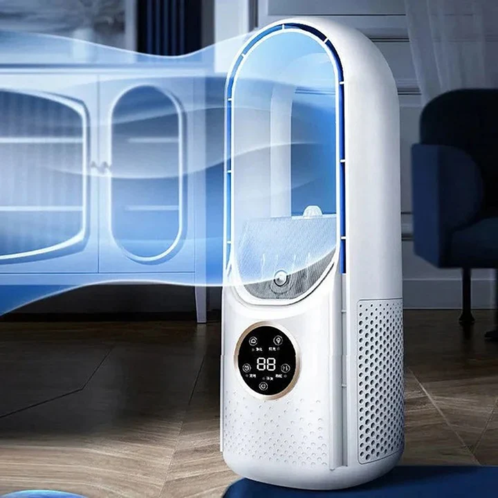 Quiet Portable Air Cooler with Bladeless Design
