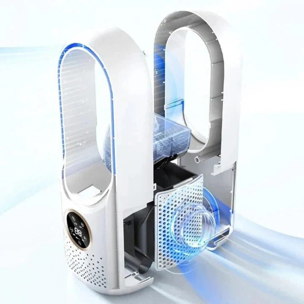 Quiet Portable Air Cooler with Bladeless Design