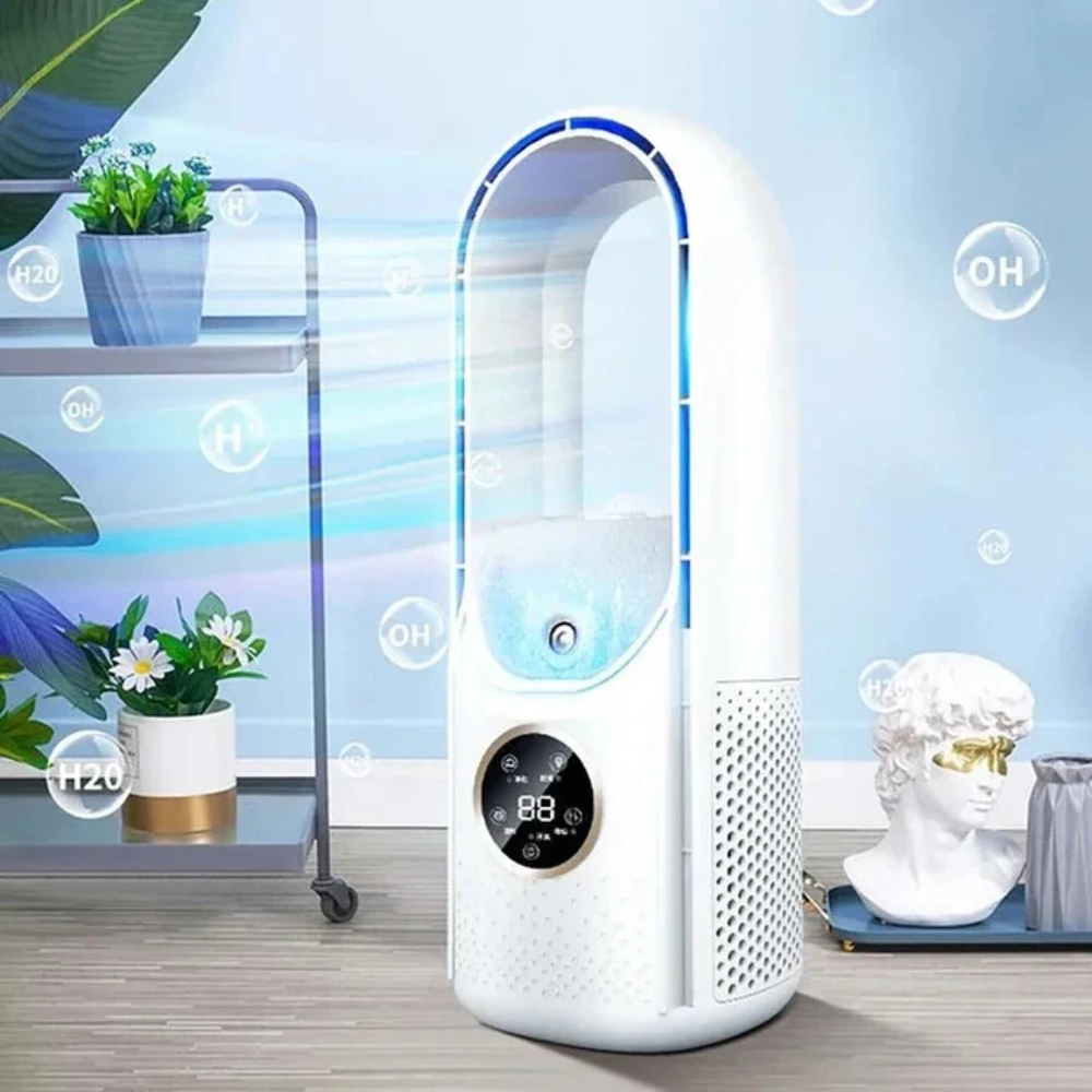 Quiet Portable Air Cooler with Bladeless Design