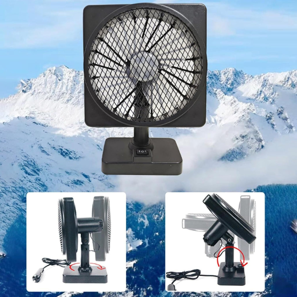 Portable Vehicle Cooling Fan with USB Power and 360° Rotation