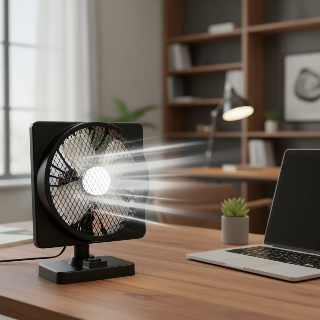 Portable Vehicle Cooling Fan with USB Power and 360° Rotation