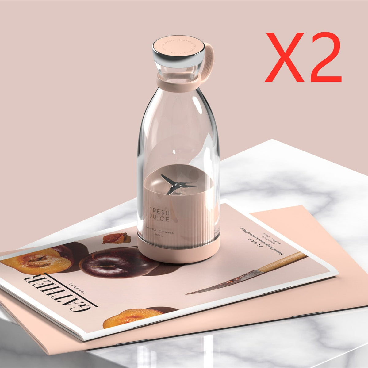 Portable Blender with Powerful Motor Stainless Steel Blades and USB Rechargeable for Smoothies