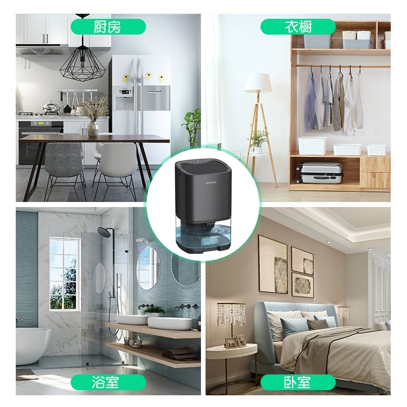 Portable Dehumidifier for Basement Bedroom with Drain Hose and LED Tank Indicator
