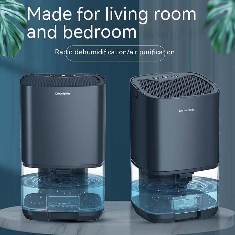Portable Dehumidifier for Basement Bedroom with Drain Hose and LED Tank Indicator