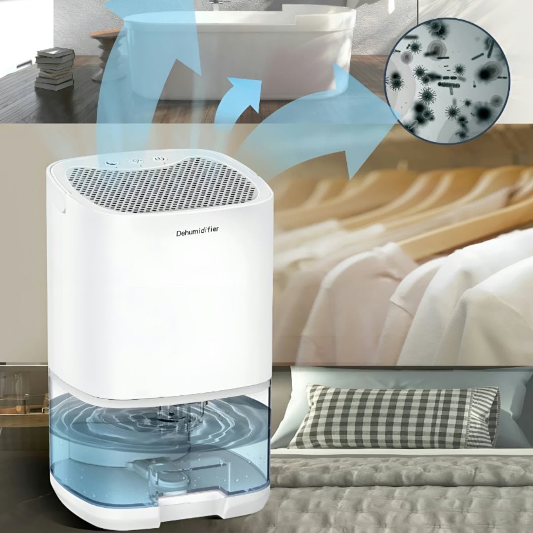 Portable Dehumidifier for Basement Crawl Space and Small Bedroom with Transparent Water Tank
