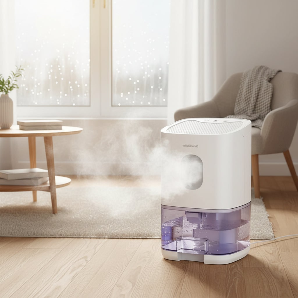 Portable Dehumidifier for Bedroom Basement and Crawl Space with Quiet Operation