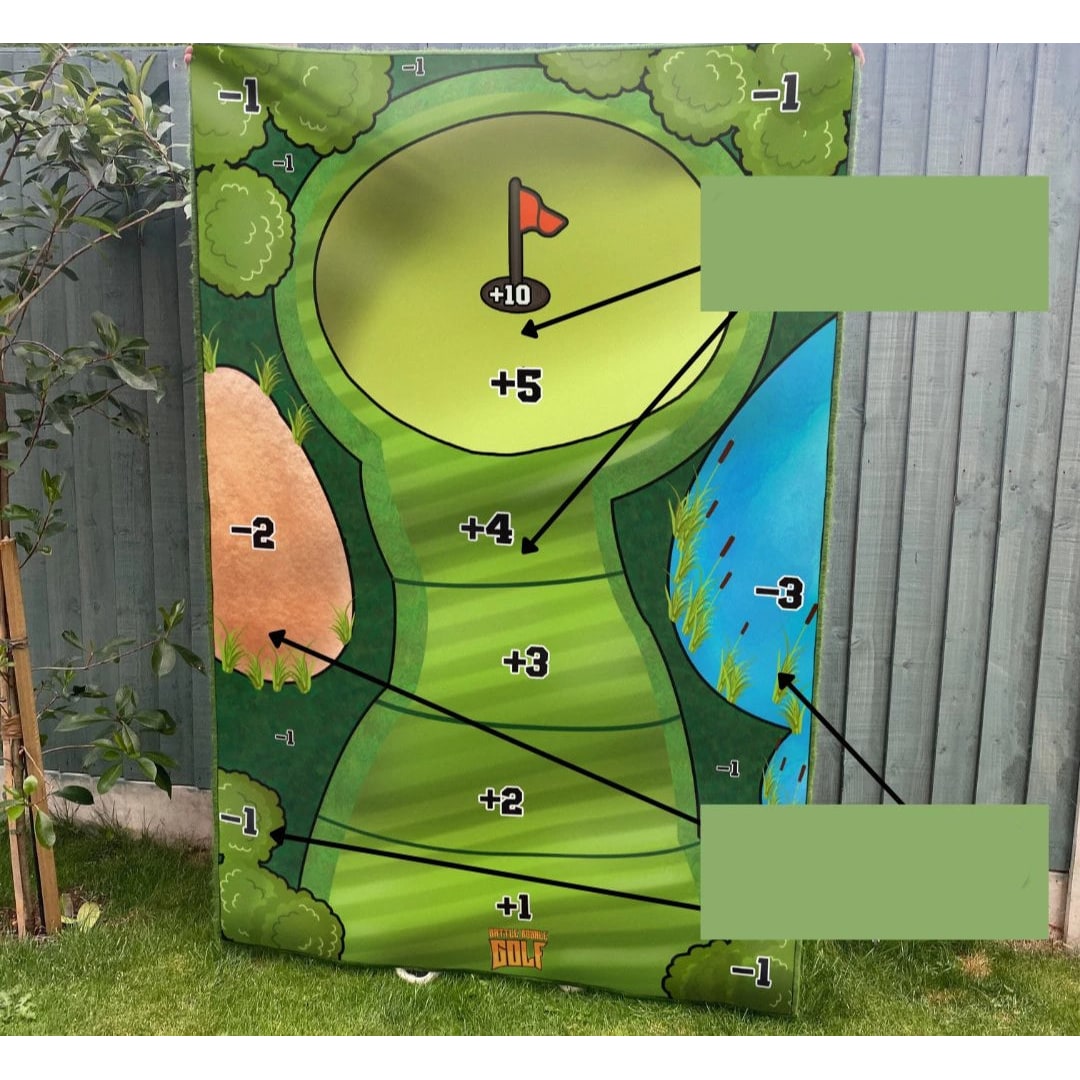 Portable Golf Chipping Game with Sticky Target Mat and 16 Color-Coded Balls Bucket