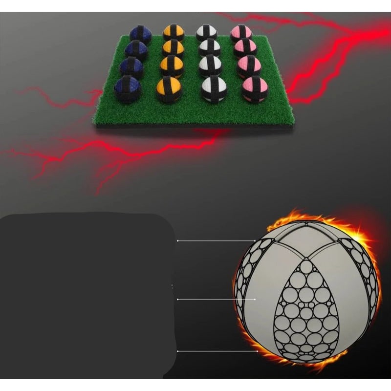 Portable Golf Chipping Game with Sticky Target Mat and 16 Color-Coded Balls Bucket