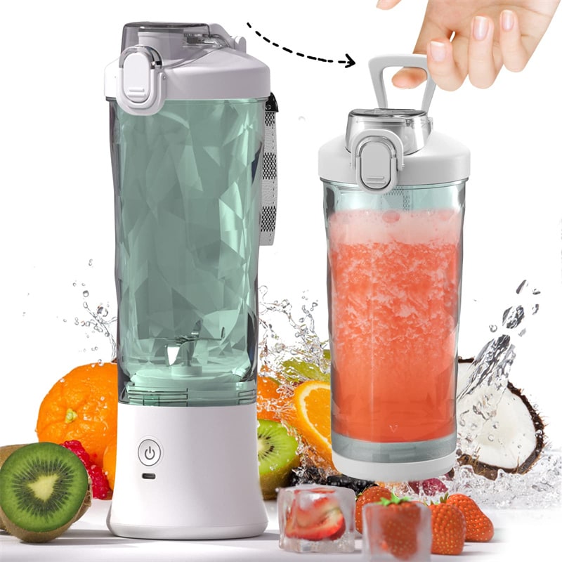 Portable Mini Blender with USB Charging 6-Blade Cordless Personal for Smoothies and Shakes
