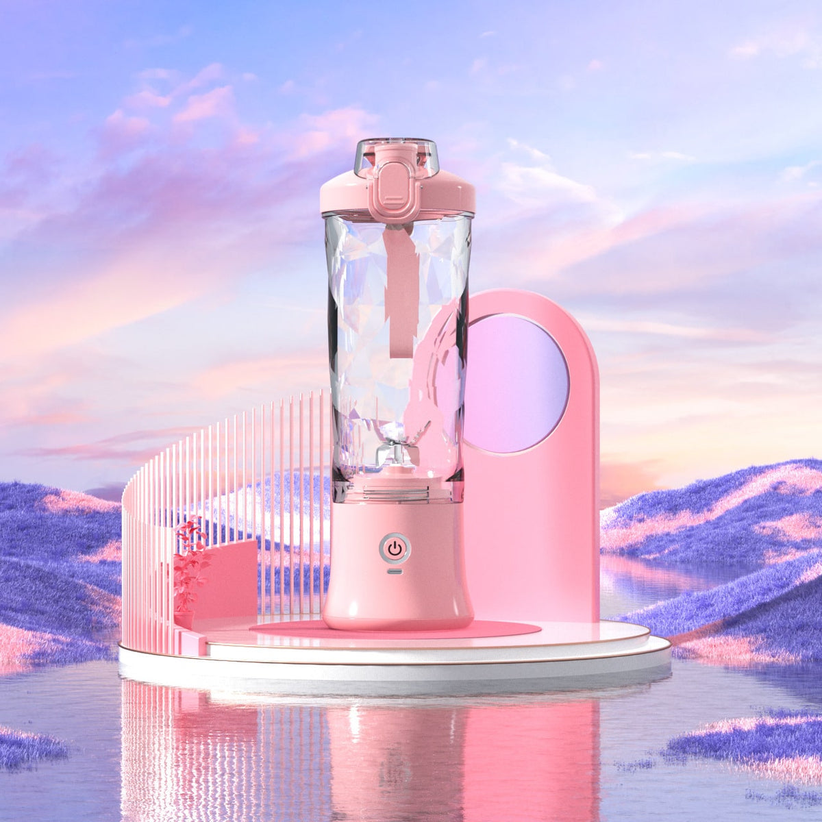 Portable Mini Blender with USB Charging 6-Blade Cordless Personal for Smoothies and Shakes