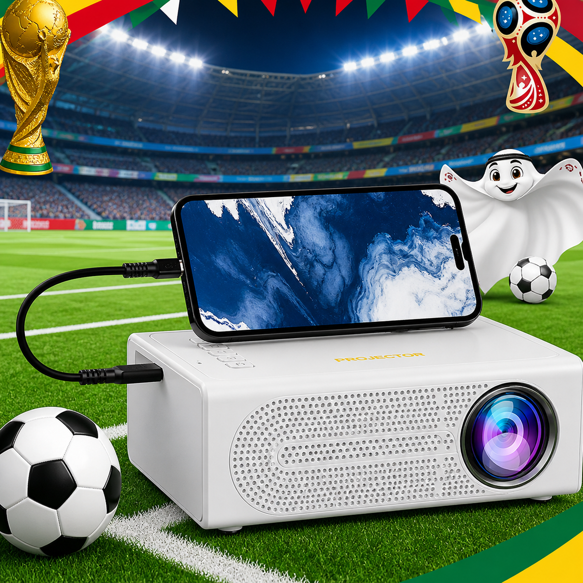 Portable Mini Projector Compact Home Theater with Manual Focus Wheel Small