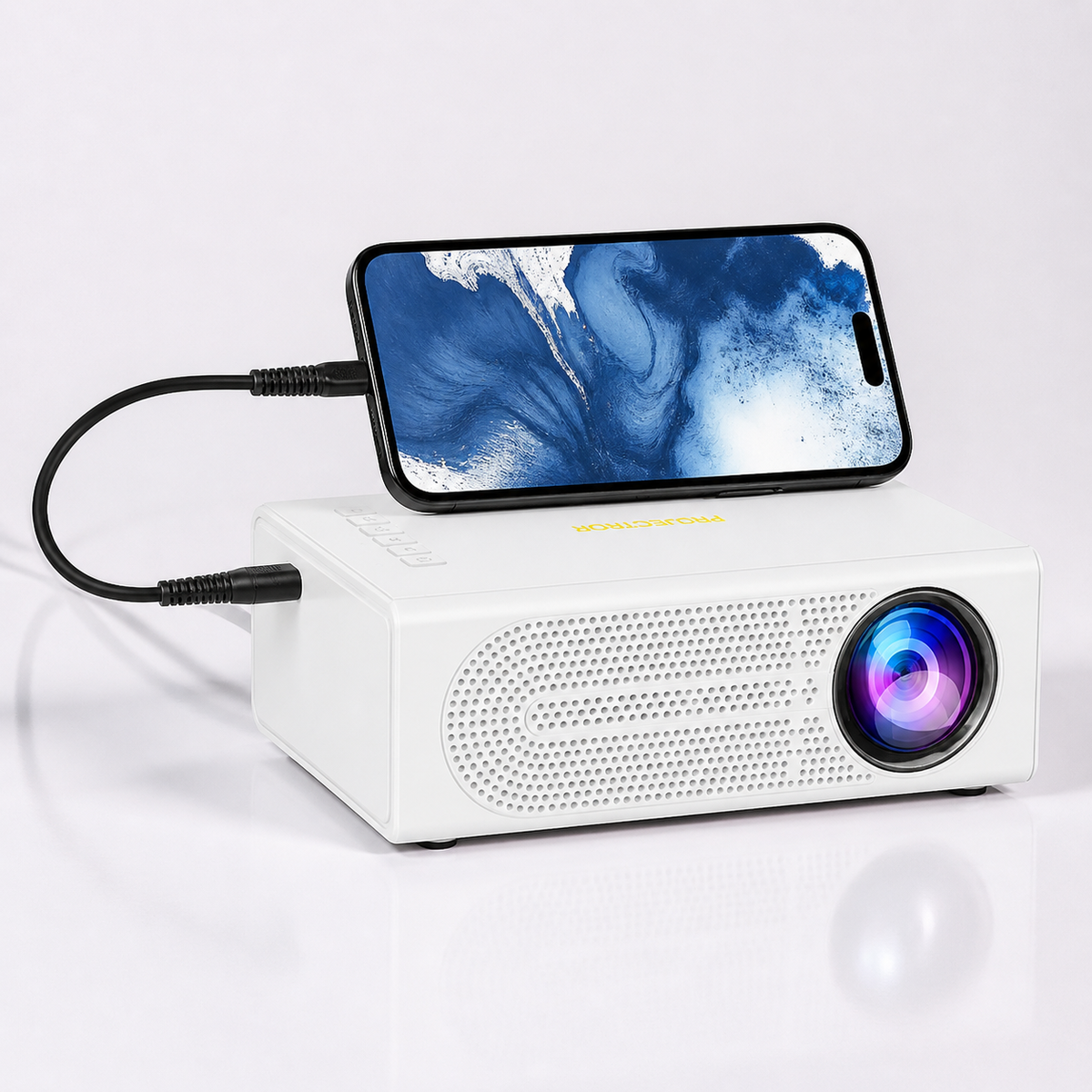 Portable Mini Projector Compact Home Theater with Manual Focus Wheel Small